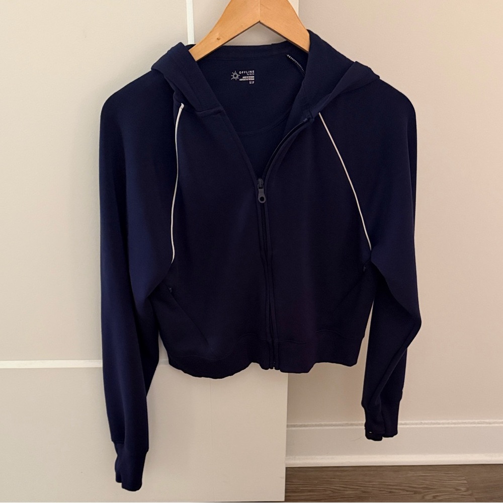 Aerie Offline Navy Zip Up